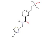 3-(3-hydroxy-3-methylbutyl)-N-methyl-N-[(4-methyl-1,3-thiazol-2-yl)methyl]benzamide