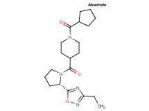 1-(cyclopentylcarbonyl)-4-{[(2S)-2-(3-ethyl-1,2,4-oxadiazol-5-yl)-1-pyrrolidinyl]carbonyl}piperidine