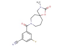 3-fluoro-5-[(3-methyl-2-oxo-1-oxa-3,8-diazaspiro[4.6]undec-8-yl)carbonyl]benzonitrile