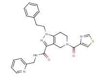1-(2-phenylethyl)-N-(2-pyridinylmethyl)-5-(1,3-thiazol-4-ylcarbonyl)-4,5,6,7-tetrahydro-1H-pyrazolo[4,3-c]pyridine-3-carboxamide