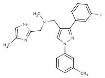 1-[3-(3-fluorophenyl)-1-(3-methylphenyl)-1H-pyrazol-4-yl]-N-methyl-N-[(4-methyl-1H-imidazol-2-yl)methyl]methanamine