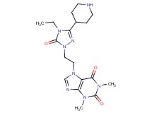 7-{2-[4-ethyl-5-oxo-3-(4-piperidinyl)-4,5-dihydro-1H-1,2,4-triazol-1-yl]ethyl}-1,3-dimethyl-3,7-dihydro-1H-purine-2,6-dione dihydrochloride