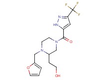 2-(1-(2-furylmethyl)-4-{[3-(trifluoromethyl)-1H-pyrazol-5-yl]carbonyl}piperazin-2-yl)ethanol