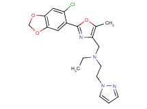 N-{[2-(6-chloro-1,3-benzodioxol-5-yl)-5-methyl-1,3-oxazol-4-yl]methyl}-N-ethyl-2-(1H-pyrazol-1-yl)ethanamine