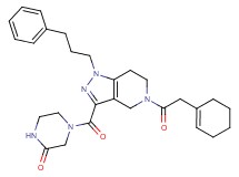 4-{[5-(1-cyclohexen-1-ylacetyl)-1-(3-phenylpropyl)-4,5,6,7-tetrahydro-1H-pyrazolo[4,3-c]pyridin-3-yl]carbonyl}-2-piperazinone