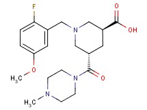 (3S*,5S*)-1-(2-fluoro-5-methoxybenzyl)-5-[(4-methyl-1-piperazinyl)carbonyl]-3-piperidinecarboxylic acid