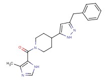 4-(3-benzyl-1H-pyrazol-5-yl)-1-[(4-methyl-1H-imidazol-5-yl)carbonyl]piperidine