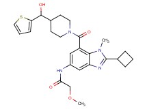 N-[2-cyclobutyl-7-({4-[hydroxy(2-thienyl)methyl]-1-piperidinyl}carbonyl)-1-methyl-1H-benzimidazol-5-yl]-2-methoxyacetamide