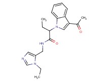 2-(3-acetyl-1H-indol-1-yl)-N-[(1-ethyl-1H-imidazol-5-yl)methyl]butanamide