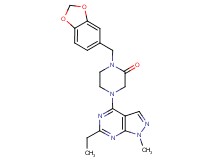 1-(1,3-benzodioxol-5-ylmethyl)-4-(6-ethyl-1-methyl-1H-pyrazolo[3,4-d]pyrimidin-4-yl)-2-piperazinone