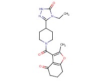 4-ethyl-5-{1-[(2-methyl-4-oxo-4,5,6,7-tetrahydro-1-benzofuran-3-yl)carbonyl]piperidin-4-yl}-2,4-dihydro-3H-1,2,4-triazol-3-one