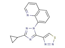 8-[3-cyclopropyl-5-(1,2,3-thiadiazol-4-yl)-1H-1,2,4-triazol-1-yl]quinoline