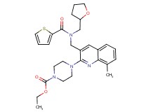 ethyl 4-(8-methyl-3-{[(tetrahydro-2-furanylmethyl)(2-thienylcarbonyl)amino]methyl}-2-quinolinyl)-1-piperazinecarboxylate