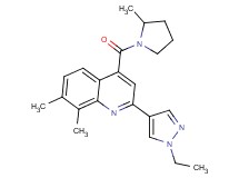 2-(1-ethyl-1H-pyrazol-4-yl)-7,8-dimethyl-4-[(2-methylpyrrolidin-1-yl)carbonyl]quinoline