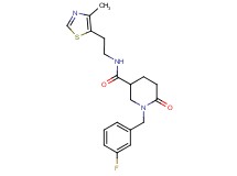 1-(3-fluorobenzyl)-N-[2-(4-methyl-1,3-thiazol-5-yl)ethyl]-6-oxo-3-piperidinecarboxamide