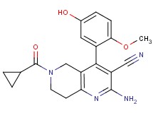 2-amino-6-(cyclopropylcarbonyl)-4-(5-hydroxy-2-methoxyphenyl)-5,6,7,8-tetrahydro-1,6-naphthyridine-3-carbonitrile