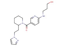 3-{[5-({2-[2-(1H-pyrazol-1-yl)ethyl]piperidin-1-yl}carbonyl)pyridin-2-yl]amino}propan-1-ol