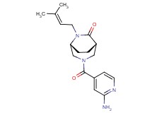 (1S*,5R*)-3-(2-aminoisonicotinoyl)-6-(3-methylbut-2-en-1-yl)-3,6-diazabicyclo[3.2.2]nonan-7-one