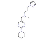N-methyl-N-[(2-piperidin-1-ylpyrimidin-5-yl)methyl]-3-(1H-pyrazol-1-yl)propan-1-amine