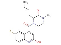3-butyl-4-[(6-fluoro-2-hydroxy-4-quinolinyl)carbonyl]-1-methyl-2-piperazinone