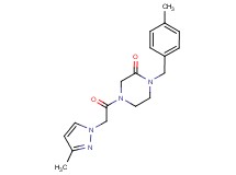 1-(4-methylbenzyl)-4-[(3-methyl-1H-pyrazol-1-yl)acetyl]-2-piperazinone