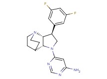 6-[(2R*,3S*,6R*)-3-(3,5-difluorophenyl)-1,5-diazatricyclo[5.2.2.0~2,6~]undec-5-yl]-4-pyrimidinamine
