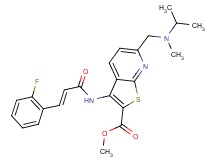 methyl 3-{[(2E)-3-(2-fluorophenyl)-2-propenoyl]amino}-6-{[isopropyl(methyl)amino]methyl}thieno[2,3-b]pyridine-2-carboxylate