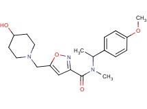 5-[(4-hydroxypiperidin-1-yl)methyl]-N-[1-(4-methoxyphenyl)ethyl]-N-methylisoxazole-3-carboxamide