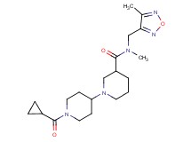 1'-(cyclopropylcarbonyl)-N-methyl-N-[(4-methyl-1,2,5-oxadiazol-3-yl)methyl]-1,4'-bipiperidine-3-carboxamide