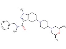 N-benzyl-5-{4-[(2R*,6S*)-2,6-dimethyl-4-morpholinyl]-1-piperidinyl}-N,1-dimethyl-4,5,6,7-tetrahydro-1H-indazole-3-carboxamide