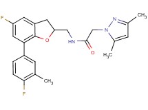 2-(3,5-dimethyl-1H-pyrazol-1-yl)-N-{[5-fluoro-7-(4-fluoro-3-methylphenyl)-2,3-dihydro-1-benzofuran-2-yl]methyl}acetamide