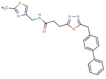 3-[5-(4-biphenylylmethyl)-1,3,4-oxadiazol-2-yl]-N-[(2-methyl-1,3-thiazol-4-yl)methyl]propanamide