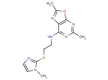 2,5-dimethyl-N-{2-[(1-methyl-1H-imidazol-2-yl)thio]ethyl}[1,3]oxazolo[5,4-d]pyrimidin-7-amine