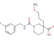 1-{[(3-fluorobenzyl)amino]carbonyl}-3-(3-methoxypropyl)-3-piperidinecarboxylic acid