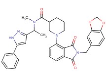 1-[2-(1,3-benzodioxol-5-ylmethyl)-1,3-dioxo-2,3-dihydro-1H-isoindol-4-yl]-N-methyl-N-[1-(5-phenyl-1H-pyrazol-3-yl)ethyl]-3-piperidinecarboxamide