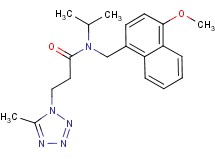 N-isopropyl-N-[(4-methoxy-1-naphthyl)methyl]-3-(5-methyl-1H-tetrazol-1-yl)propanamide