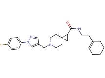 N-[2-(1-cyclohexen-1-yl)ethyl]-6-{[1-(4-fluorophenyl)-1H-pyrazol-4-yl]methyl}-6-azaspiro[2.5]octane-1-carboxamide