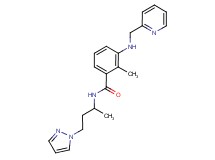 2-methyl-N-[1-methyl-3-(1H-pyrazol-1-yl)propyl]-3-[(pyridin-2-ylmethyl)amino]benzamide