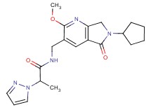 N-[(6-cyclopentyl-2-methoxy-5-oxo-6,7-dihydro-5H-pyrrolo[3,4-b]pyridin-3-yl)methyl]-2-(1H-pyrazol-1-yl)propanamide