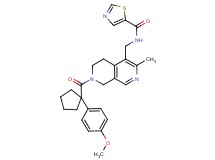 N-[(7-{[1-(4-methoxyphenyl)cyclopentyl]carbonyl}-3-methyl-5,6,7,8-tetrahydro-2,7-naphthyridin-4-yl)methyl]-1,3-thiazole-5-carboxamide