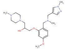 1-[5-methoxy-2-({methyl[(1-methyl-1H-pyrazol-4-yl)methyl]amino}methyl)phenoxy]-3-(4-methyl-1-piperazinyl)-2-propanol