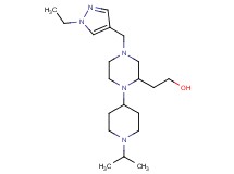2-[4-[(1-ethyl-1H-pyrazol-4-yl)methyl]-1-(1-isopropyl-4-piperidinyl)-2-piperazinyl]ethanol