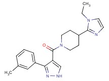 4-(1-ethyl-1H-imidazol-2-yl)-1-{[3-(3-methylphenyl)-1H-pyrazol-4-yl]carbonyl}piperidine