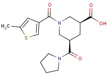 (3S*,5R*)-1-[(5-methyl-3-thienyl)carbonyl]-5-(1-pyrrolidinylcarbonyl)-3-piperidinecarboxylic acid