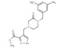methyl 4-{[4-(3,5-dimethylbenzyl)-3-oxo-1-piperazinyl]methyl}-1H-pyrazole-3-carboxylate