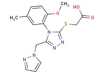 {[4-(2-methoxy-5-methylphenyl)-5-(1H-pyrazol-1-ylmethyl)-4H-1,2,4-triazol-3-yl]thio}acetic acid