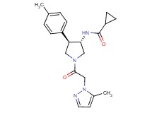 N-{(3S*,4R*)-4-(4-methylphenyl)-1-[(5-methyl-1H-pyrazol-1-yl)acetyl]-3-pyrrolidinyl}cyclopropanecarboxamide