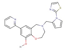 7-(2-pyridinyl)-4-{[1-(1,3-thiazol-2-yl)-1H-pyrrol-2-yl]methyl}-2,3,4,5-tetrahydro-1,4-benzoxazepin-9-ol