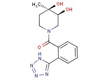 (3S*,4R*)-4-methyl-1-[2-(1H-tetrazol-5-yl)benzoyl]piperidine-3,4-diol