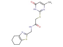 2-[(4-methyl-6-oxo-1,6-dihydro-2-pyrimidinyl)thio]-N-(4,5,6,7-tetrahydro-1,3-benzothiazol-2-ylmethyl)acetamide